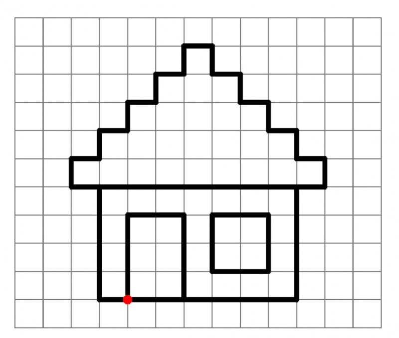 Графический диктант домик