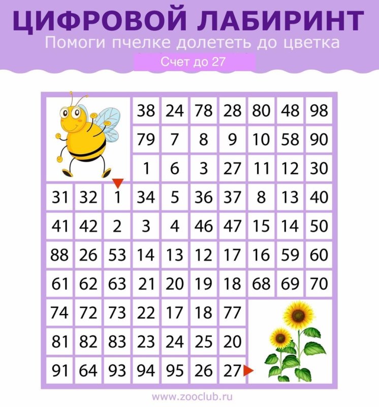 Математические лабиринты для детей