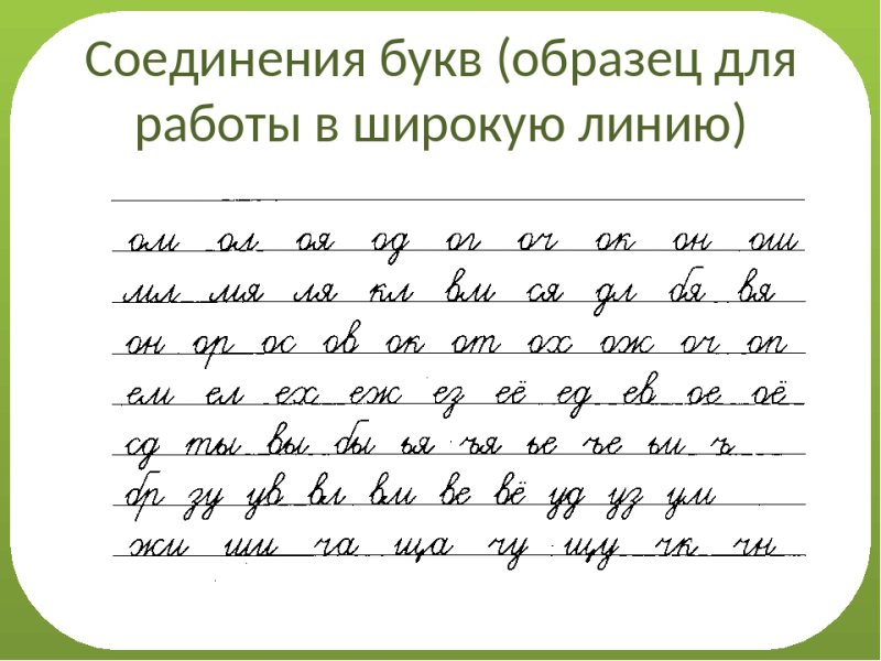 Соединения прописных букв в 1 классе