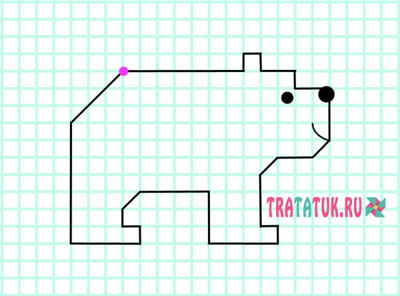 Графический диктант медведь по клеточкам