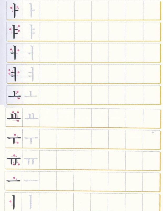 Корейский алфавит прописью