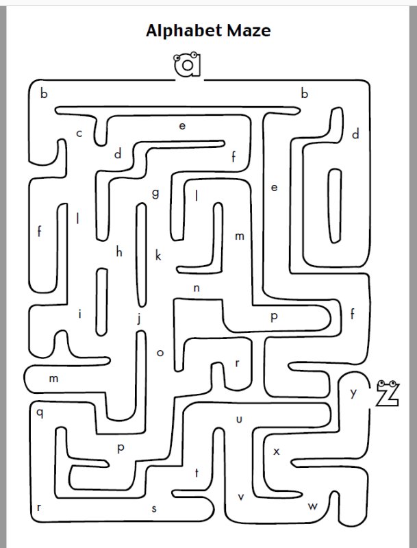 Лабиринт с английскими буквами