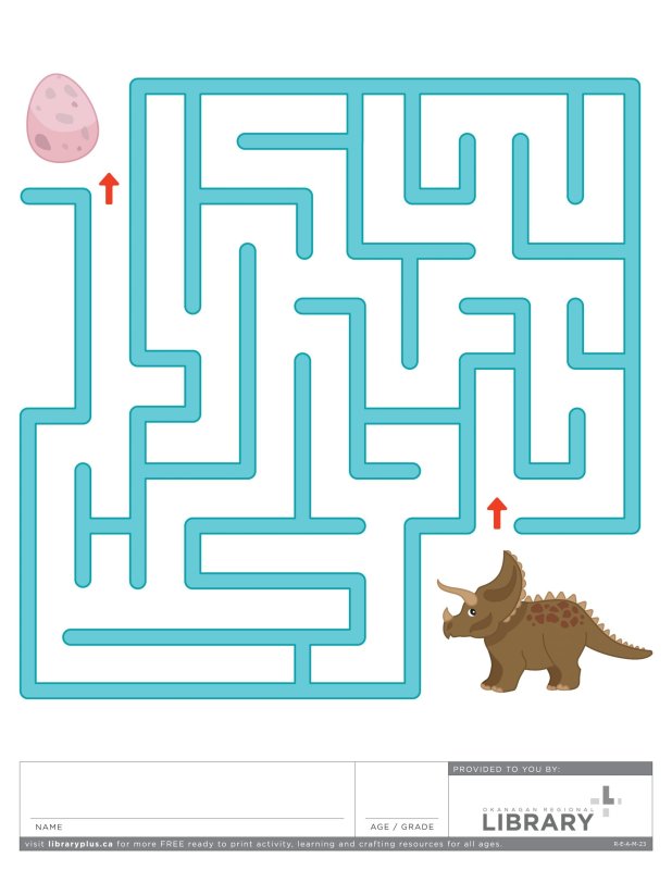 Задания с динозаврами Лабиринт
