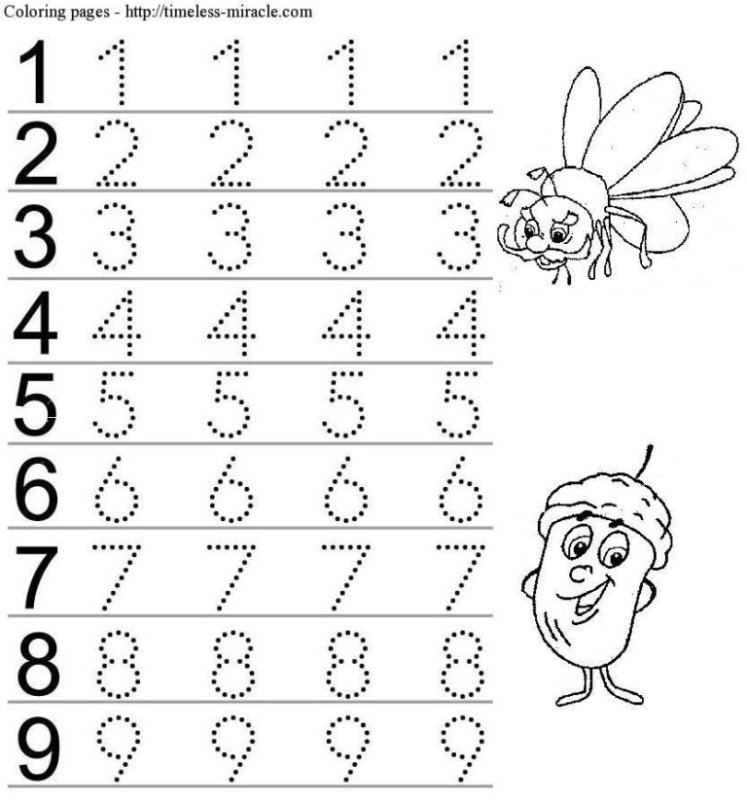 Прописи цифра 1 для дошкольников 5-6 лет