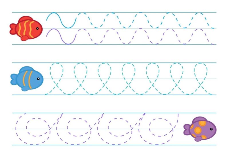 Графомоторика рыбки для малышей