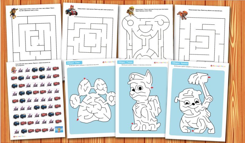 Щенячий патруль задания для детей 5 лет