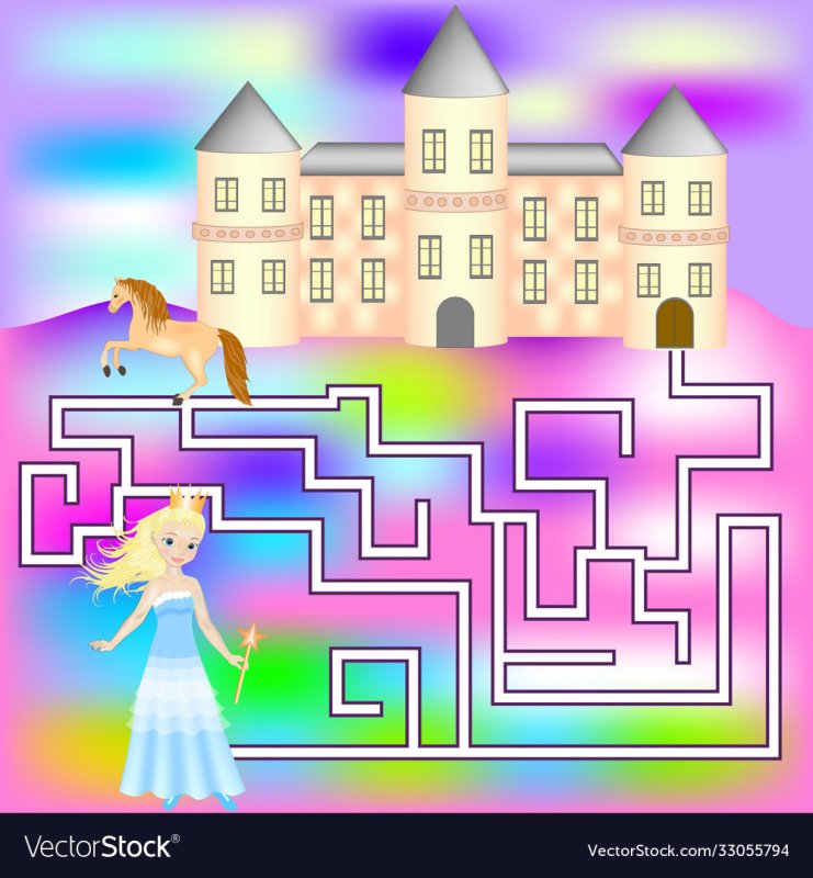 Лабиринты для детей принцесса