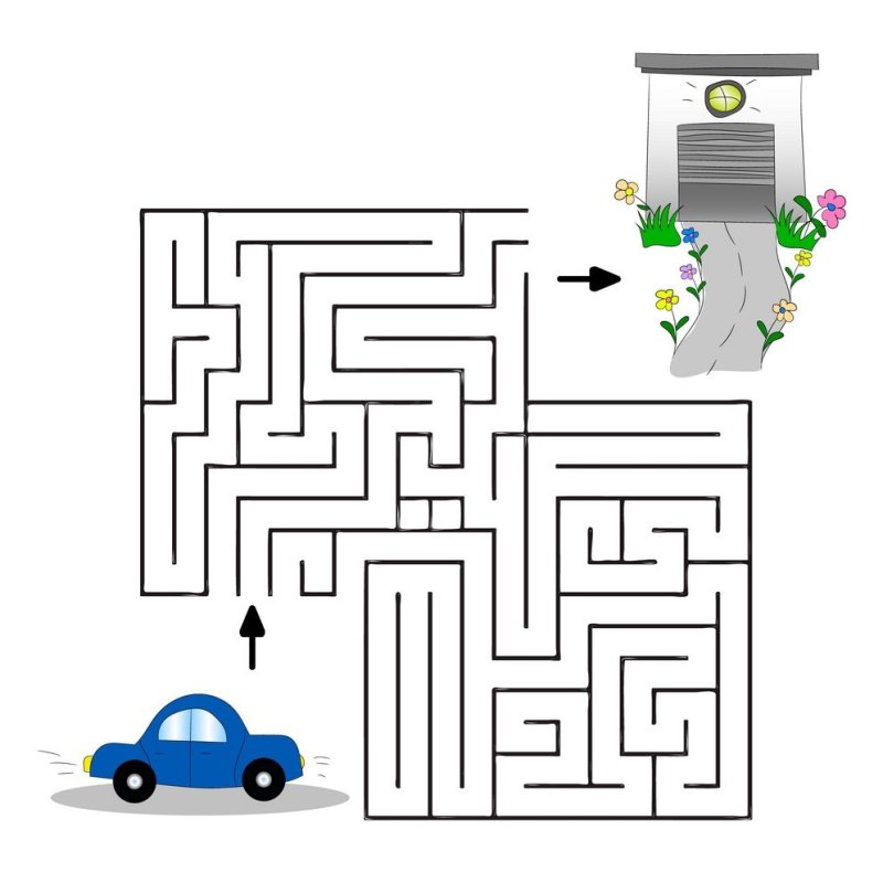 Лабиринт с машинками для детей