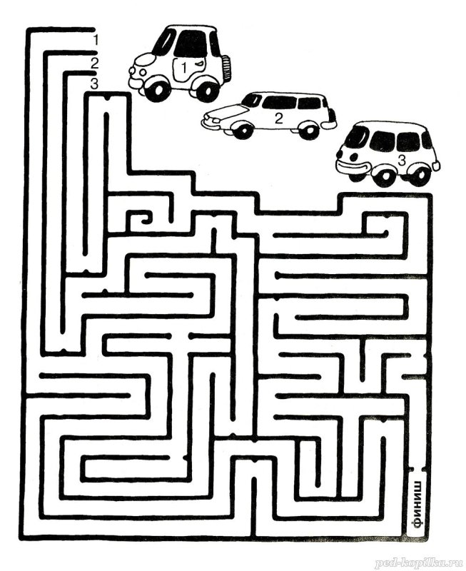 Лабиринт с машинками для детей