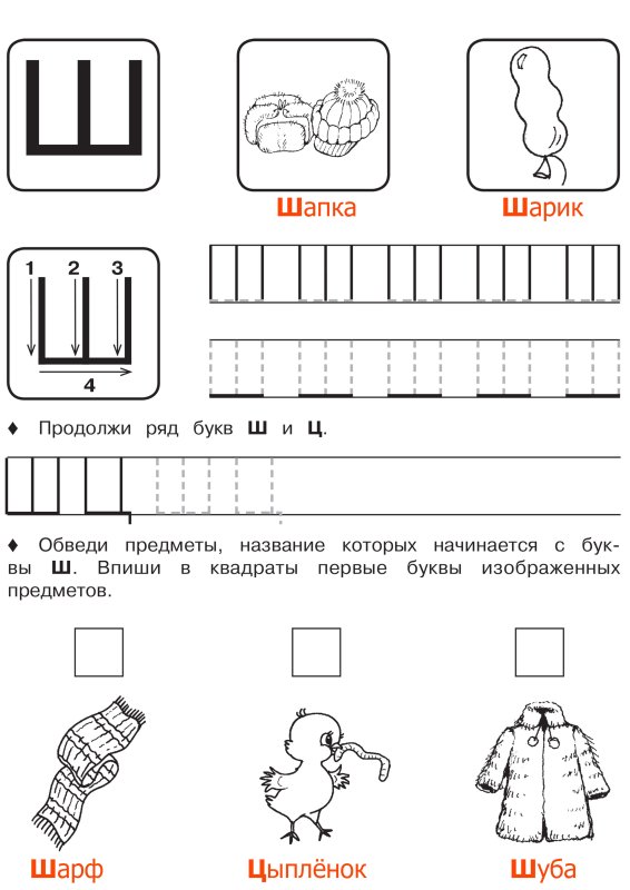 Правописание буквы ш для дошкольников
