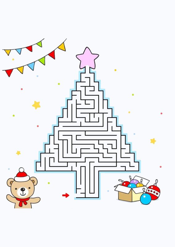 Новогодние лабиринты для детей 5-6 лет