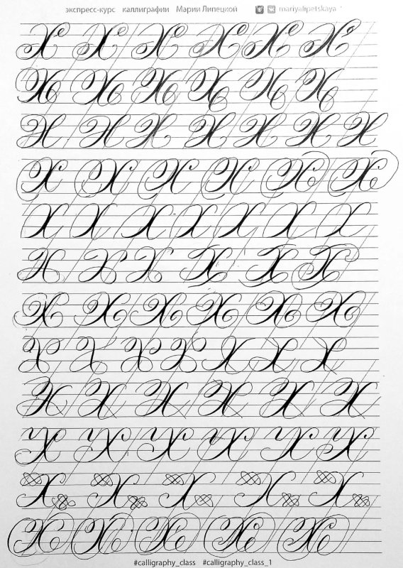 Каллиграфия упражнения