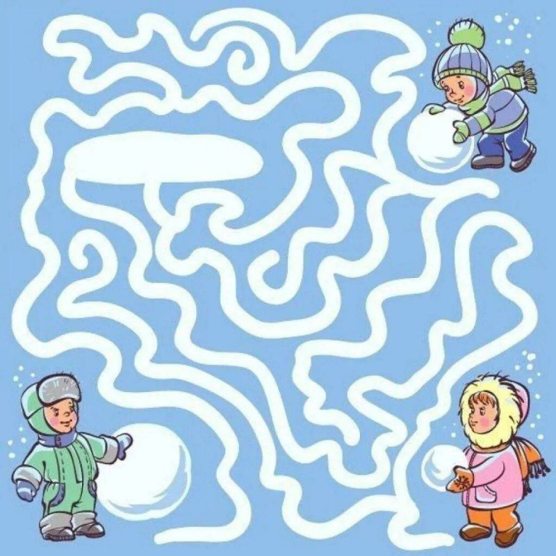Лабиринт зима для детей