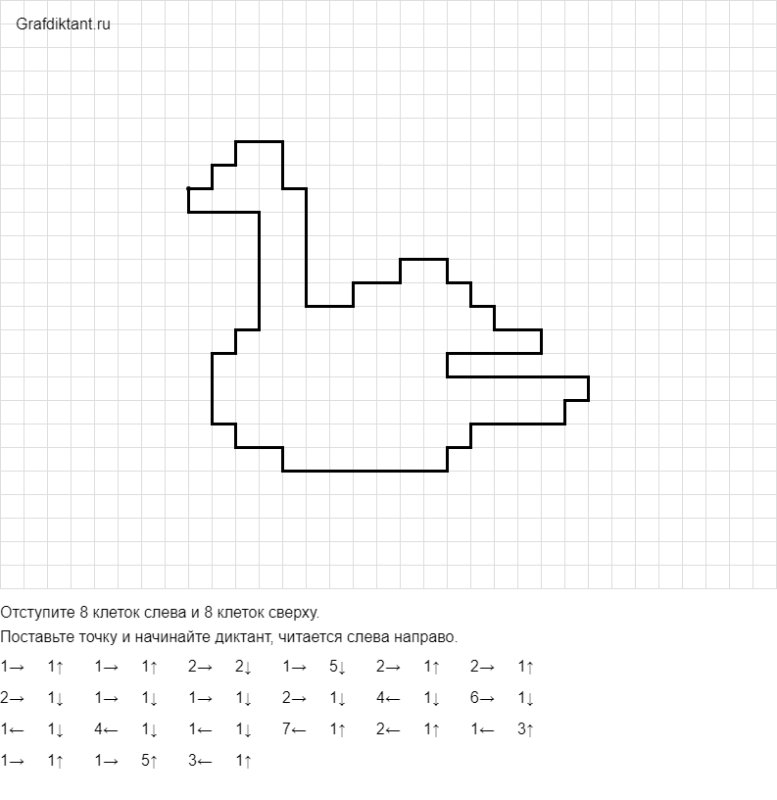 Математический диктант птица для дошкольников