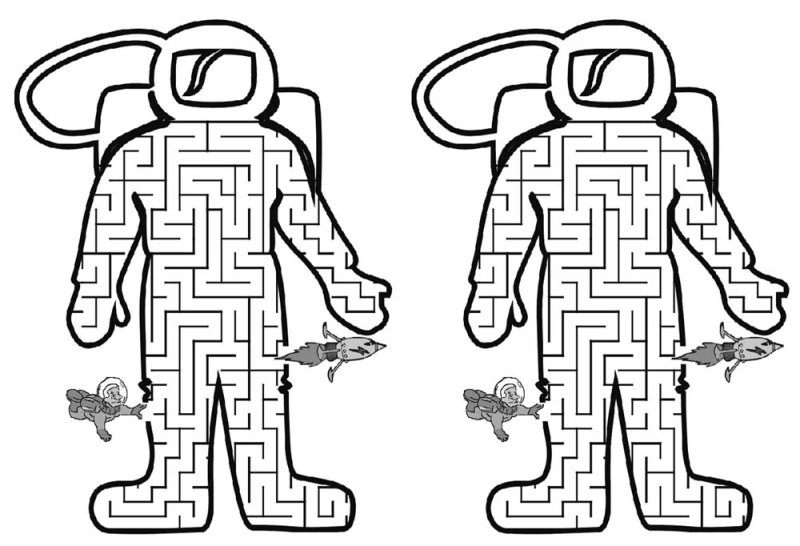 Лабиринт космонавт для детей