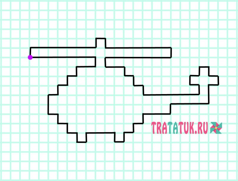 Графический диктант вертолет по клеточкам