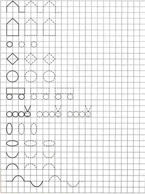Прописи узоры по клеточкам для дошкольников
