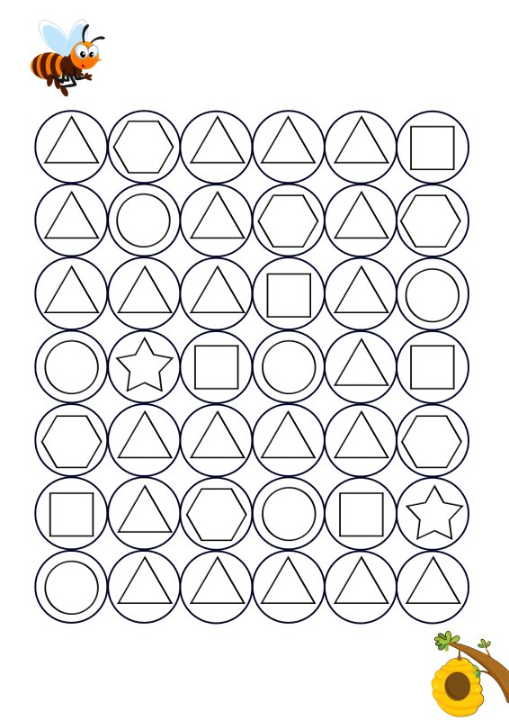Лабиринт из геометрических фигур для дошкольников