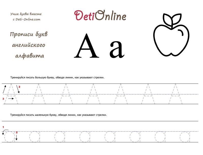 Прописи английских букв