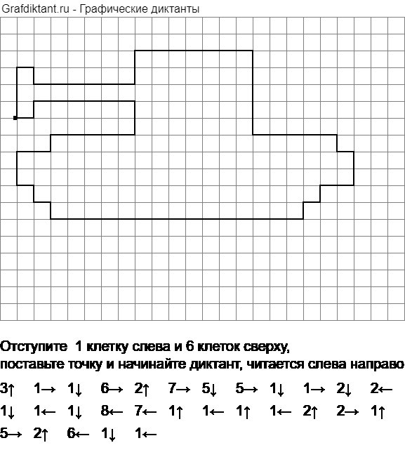 Графический диктант для дошкольников 6-7 лет по клеточкам транспорт