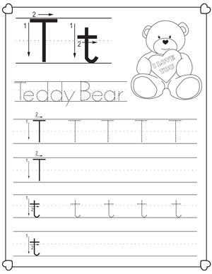 Английские прописи t