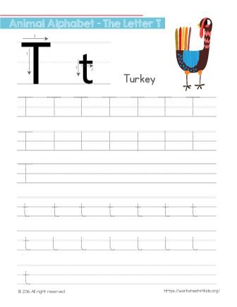 Английские буквы с прописью t