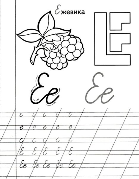 Буква ё прописи для дошкольников