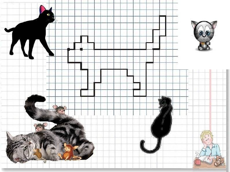 Рисунки по клеточкам для детей
