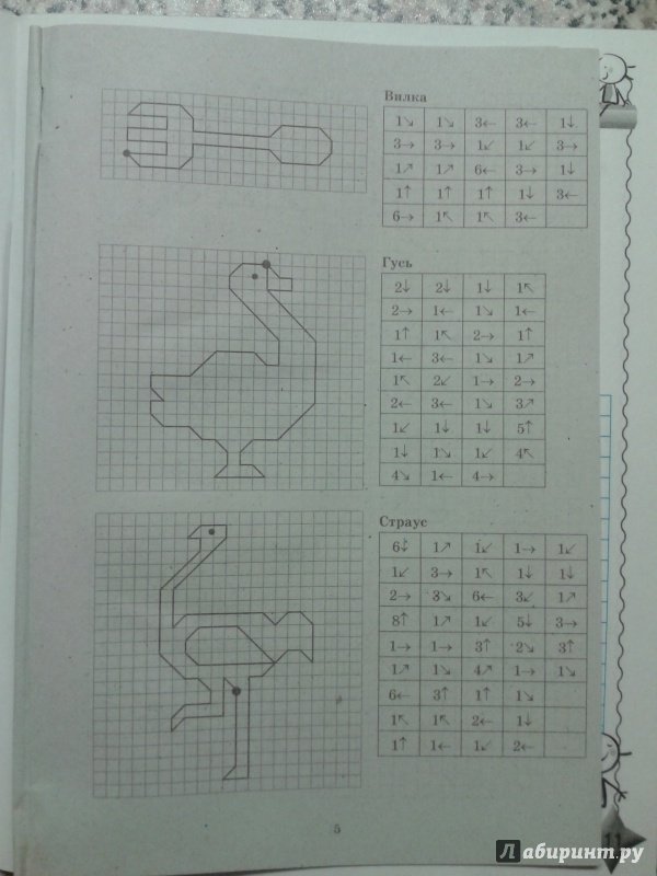 Графический диктант Холодова Гусь