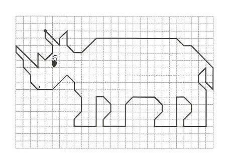 Графический диктант по клеточкам для дошкольников 6-7 Бегемот