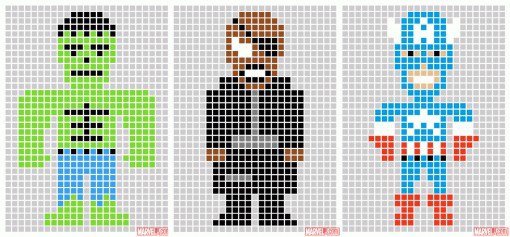 Рисунки по клеточкам лего человечки