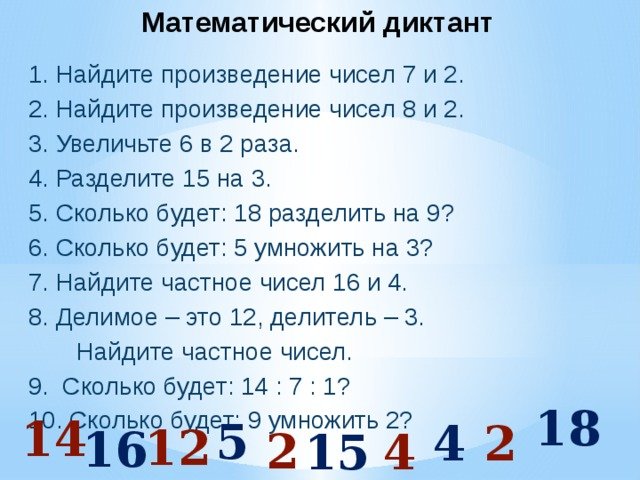 Арифметический диктант 4 класс 4 четверть по математике школа России