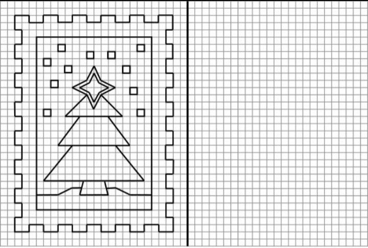 Повтори по клеточкам новый год
