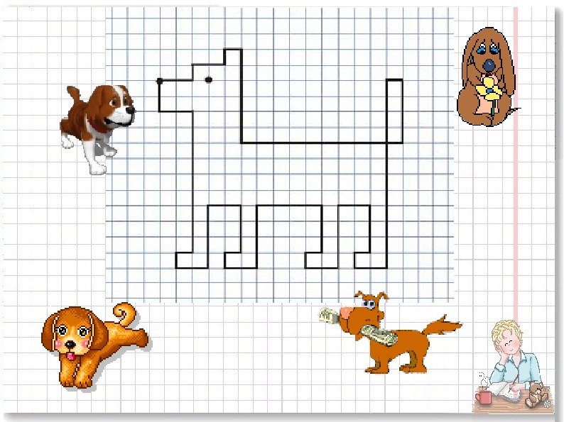 Графический диктант котенок
