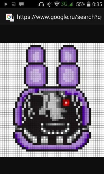 Рисунки по клеточкам ФНАФ