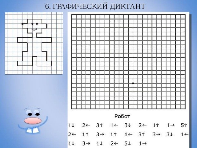 Рисование по клеточкам по стрелочкам