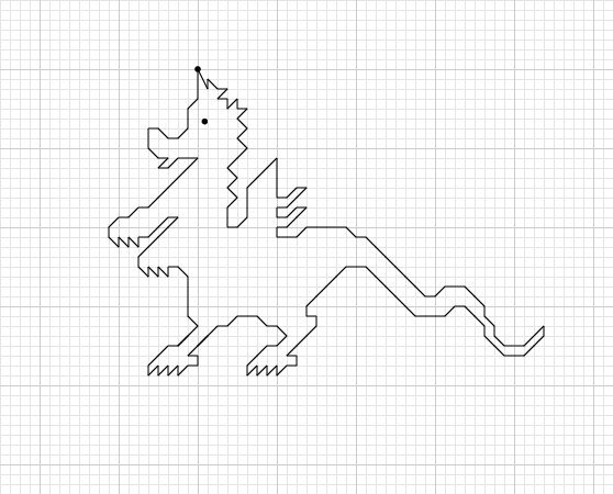 Графический диктант динозавр сложный