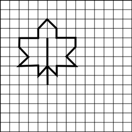 Листочек по клеточкам