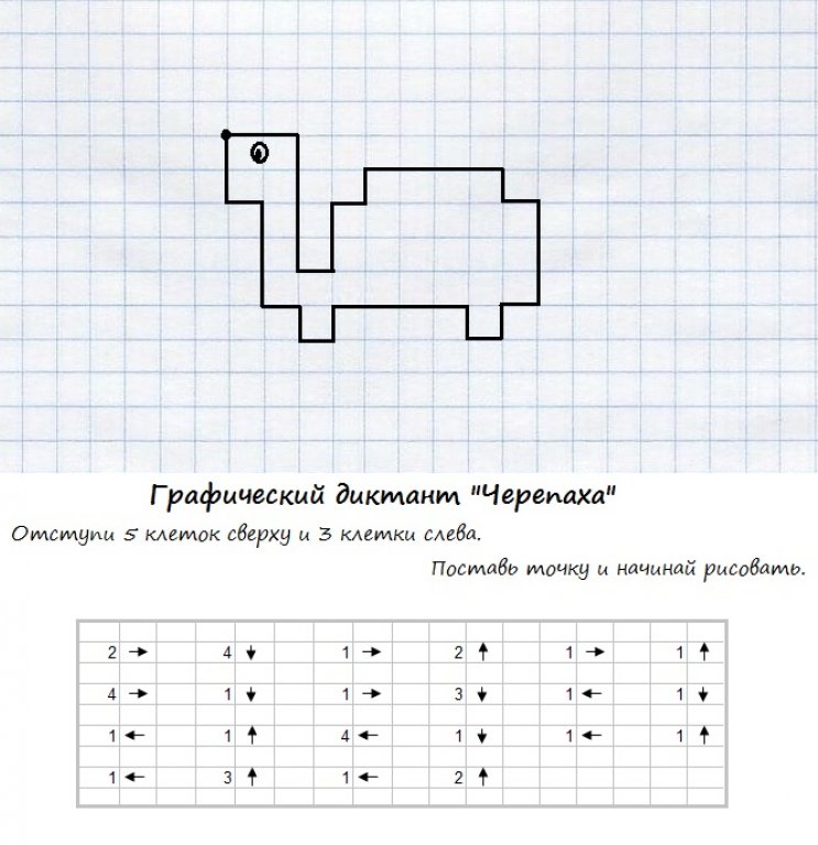 Математический диктант по клеточкам для дошкольников собака