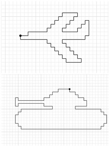 Графический диктант танк по клеточкам для дошкольников
