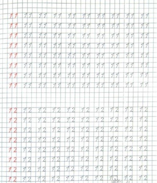 Написание цифр прописи