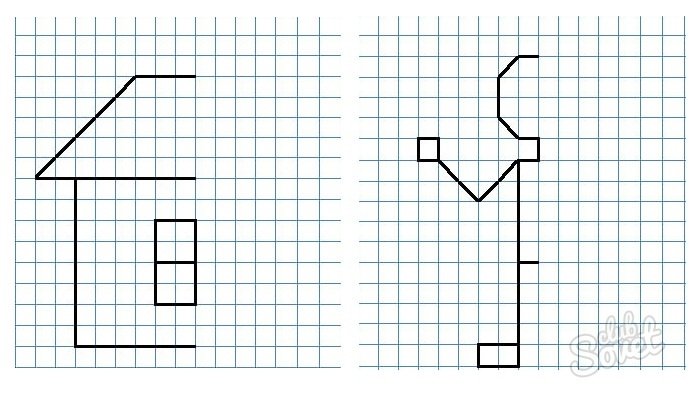 Симметричные рисунки по клеточкам для детей