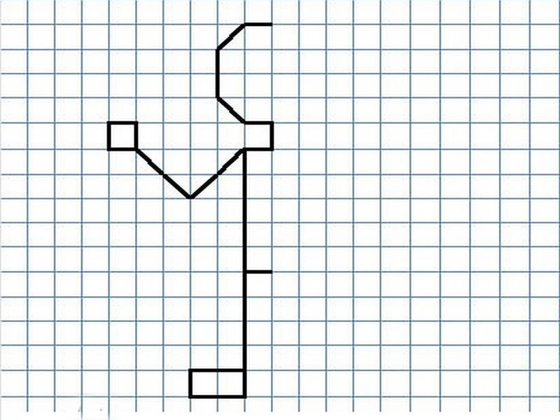 Зеркальное рисование по клеточкам для детей