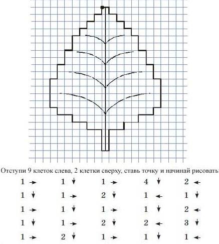 Графический диктант осенний лист