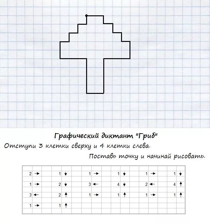 Графический диктант несложный для детей