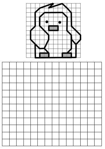 Графические рисунки по клеточкам