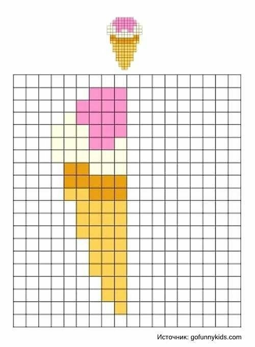 Рисование второй половины по клеточкам