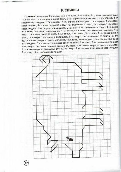 Графический диктант поросенок