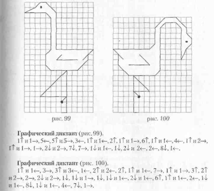 Графический диктант журавль 1 класс