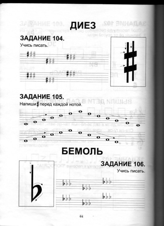Музыкальные прописи для детей 6-7 лет